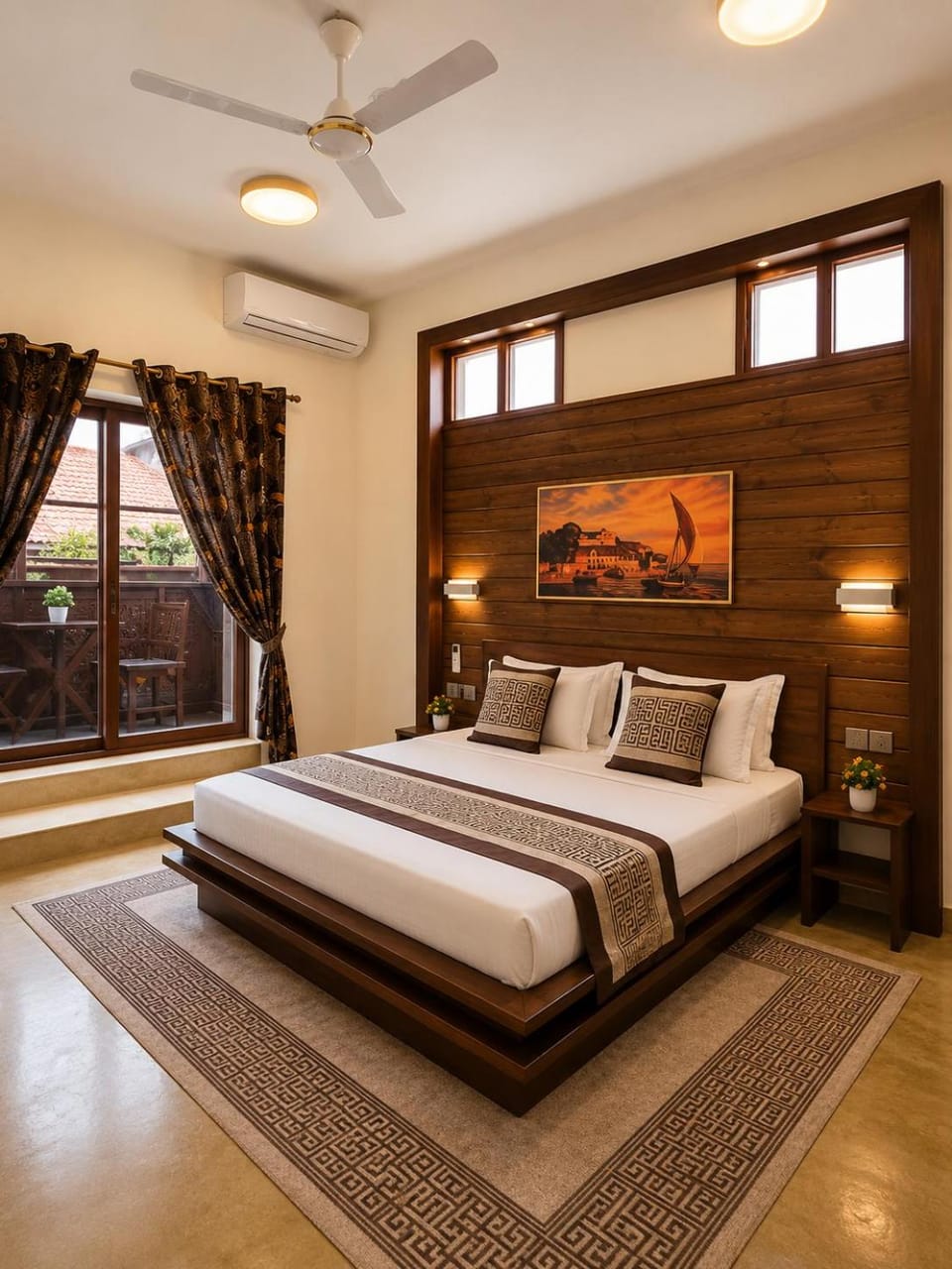 Bed, Bedroom, air conditioner