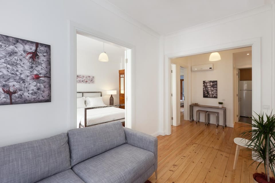 Bed, Living room, Seating area