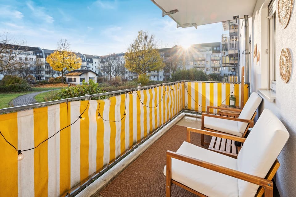 Property building, Patio, Day, View (from property/room), Balcony/Terrace, Living room, Seating area