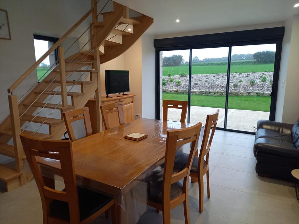 Property building, Living room, Dining area