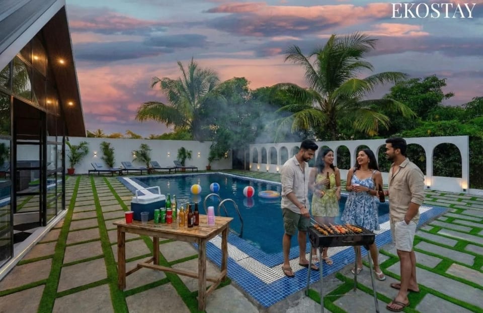 Patio, People, Pool view, Swimming pool, sunbed