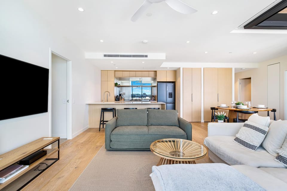 Living room, kitchen