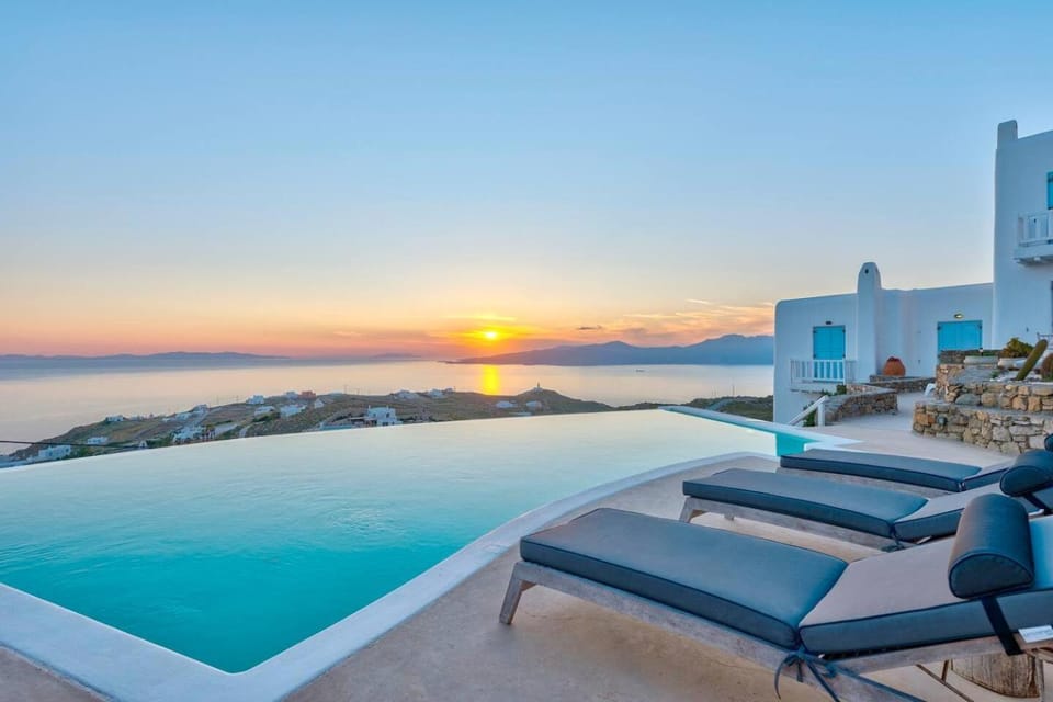Patio, Natural landscape, Seating area, Pool view, Sea view, Swimming pool, Sunrise, Sunset, sunbed