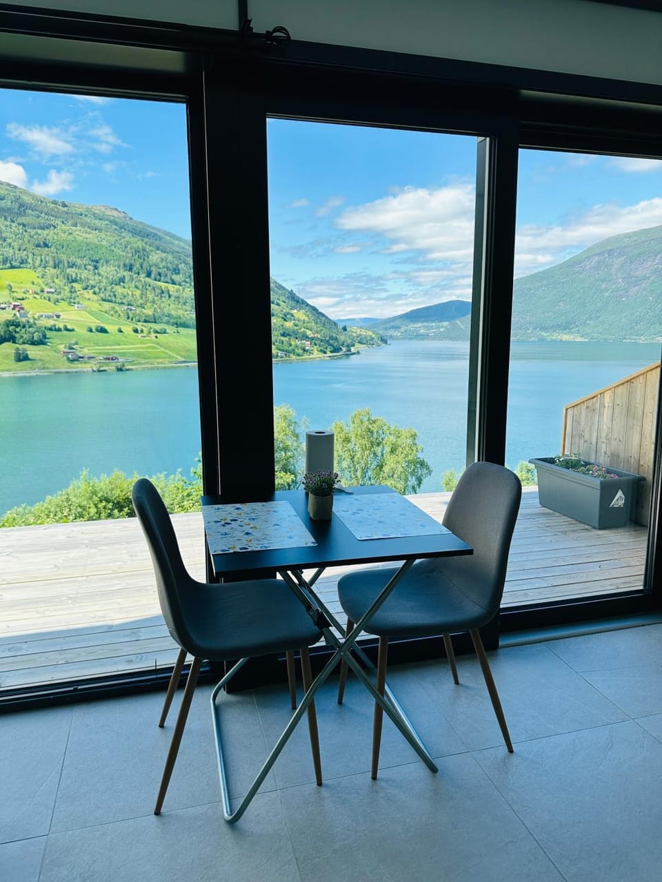 Patio, Day, Natural landscape, View (from property/room), Balcony/Terrace, Living room, Seating area, Dining area, Lake view, Mountain view, River view, Sea view