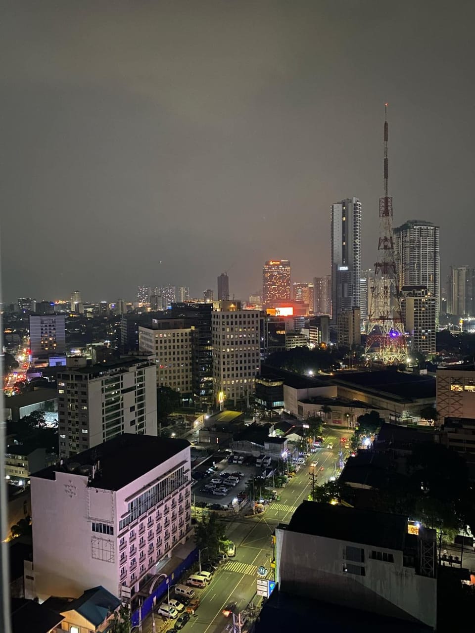 Property building, Night, Bird's eye view, City view