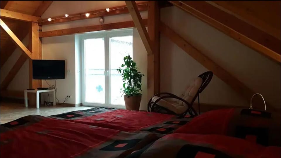 Bed, TV and multimedia, Living room, Photo of the whole room, Seating area, Bedroom