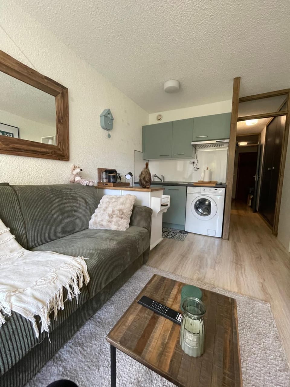 Kitchen or kitchenette, Living room, washing machine