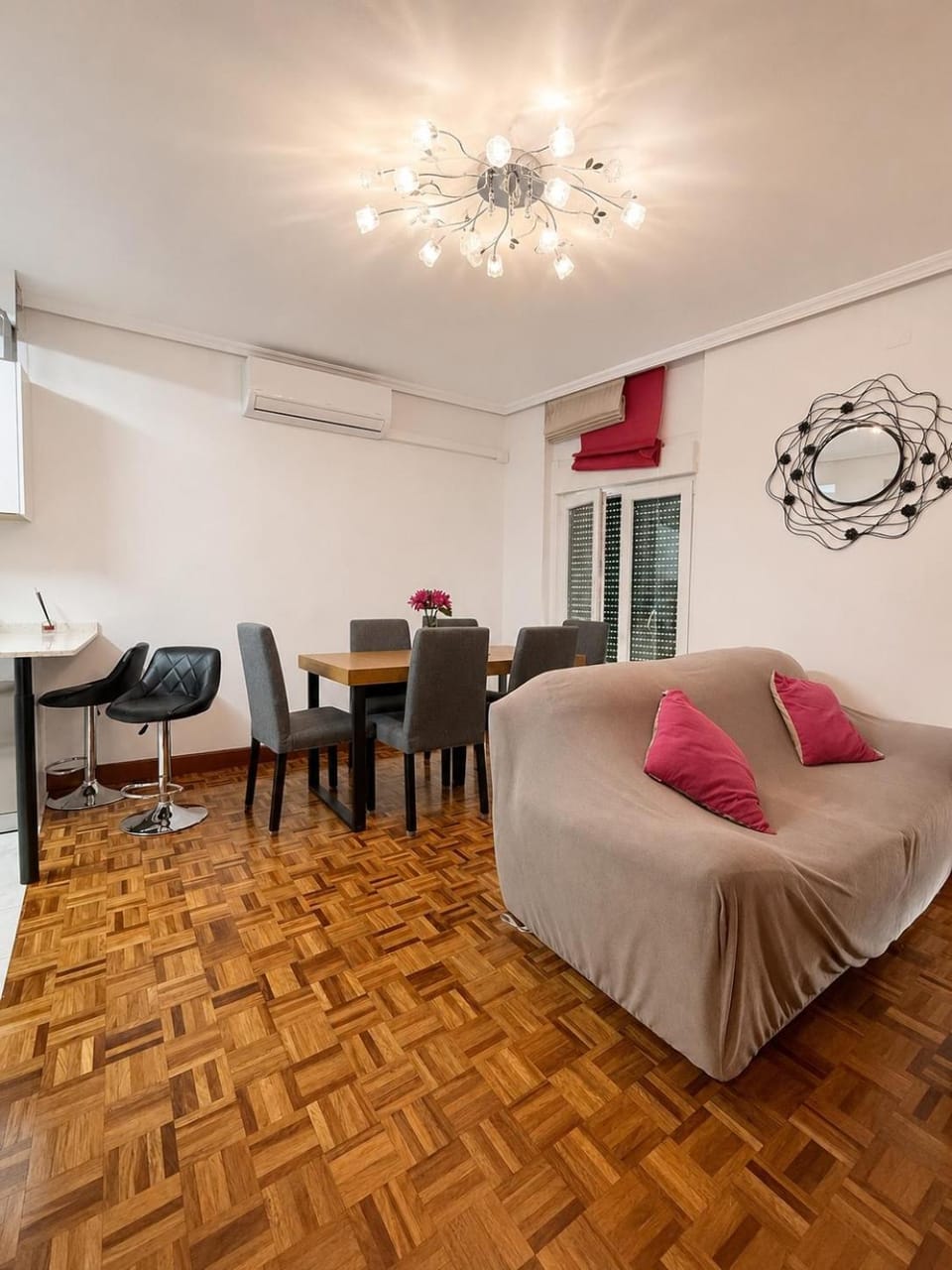 Living room, Photo of the whole room, Seating area, Dining area, air conditioner