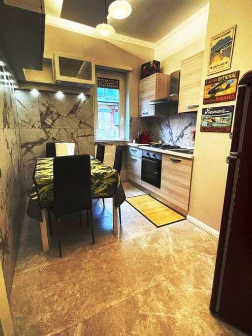 Kitchen or kitchenette, oven, stove