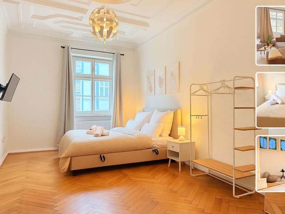 Bed, Photo of the whole room, Bedroom, towels, wardrobe