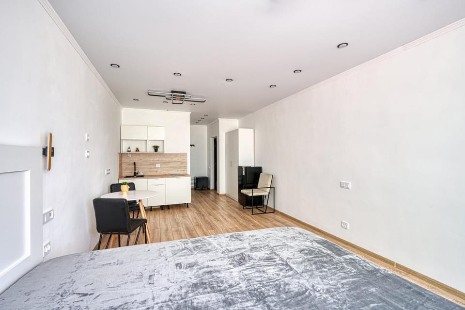 Bed, TV and multimedia, Kitchen or kitchenette, Living room, Photo of the whole room, Seating area, Dining area, Bedroom, wardrobe