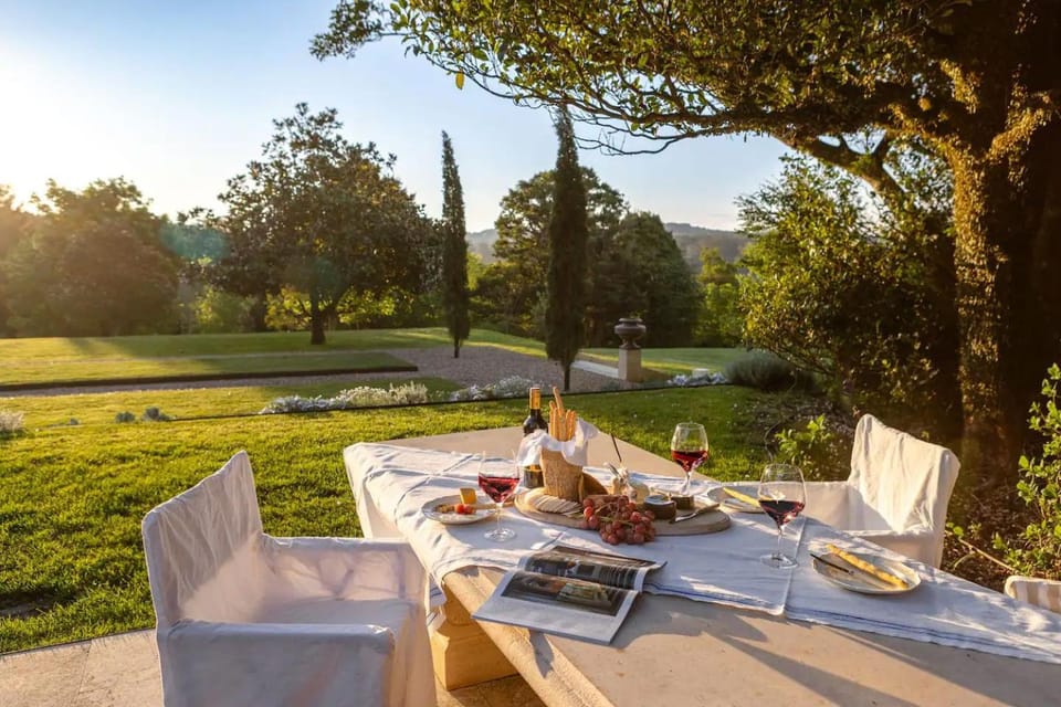 Natural landscape, Food and drinks, Dining area, Garden view