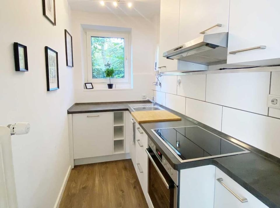 Kitchen or kitchenette, oven, stove