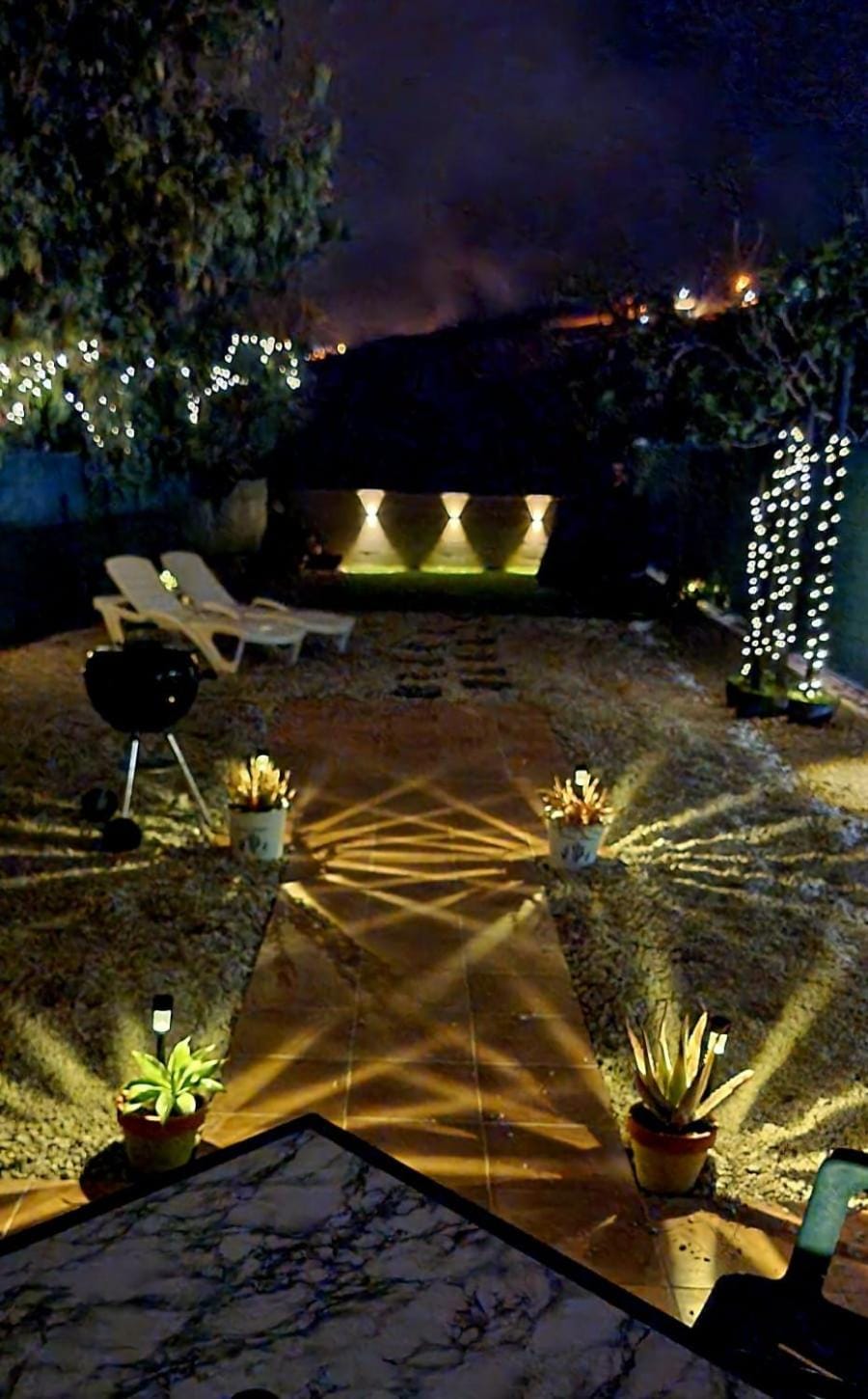 Night, Garden, Garden view