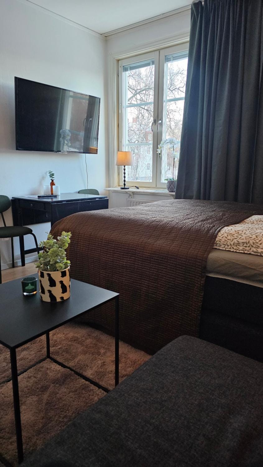 Bed, TV and multimedia, Living room, Photo of the whole room, Seating area, Evening entertainment, Bedroom