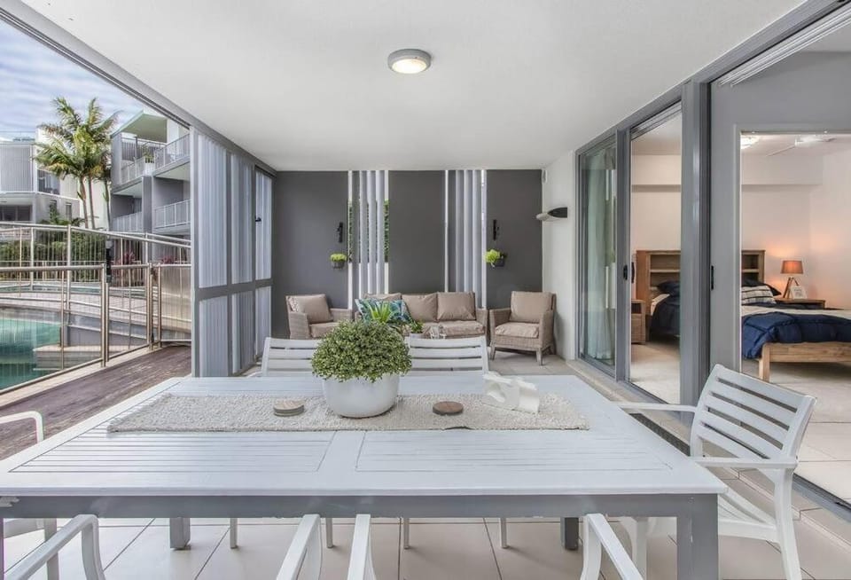 Patio, Seating area, Pool view, Swimming pool, sunbed