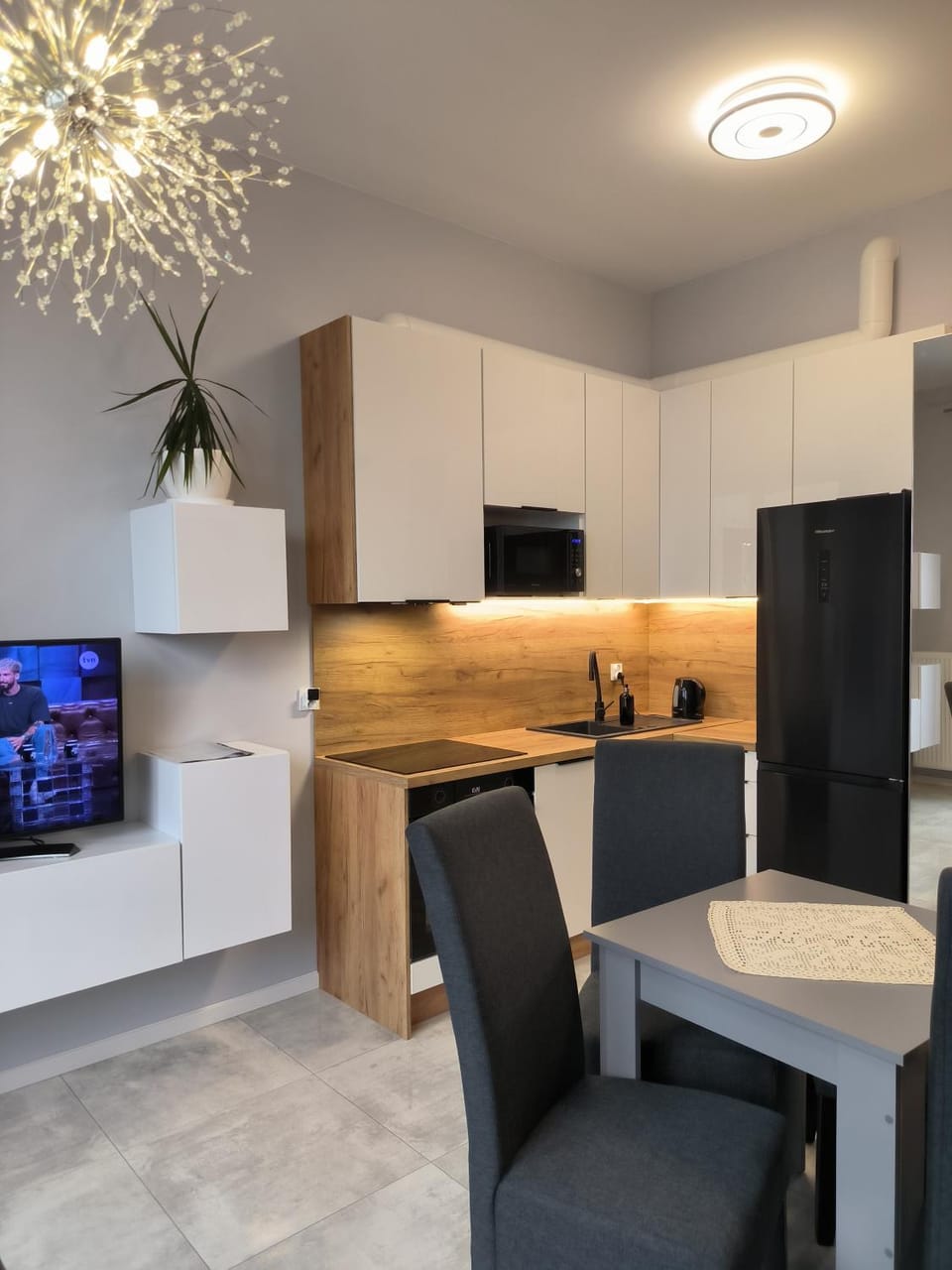 Kitchen or kitchenette, Living room, Dining area