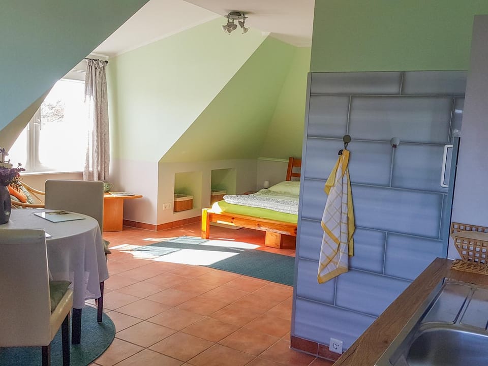 Bed, Kitchen or kitchenette, Dining area, kitchen