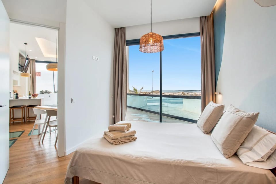 Bed, Bedroom, Sea view