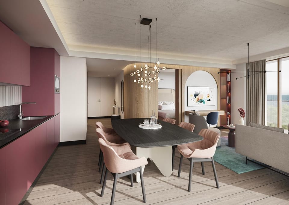 Living room, Seating area, Dining area