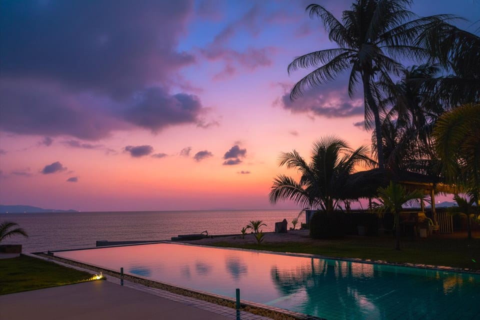 Swimming pool, Sunset