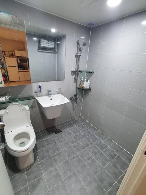 Shower, Toilet, Bathroom, towels