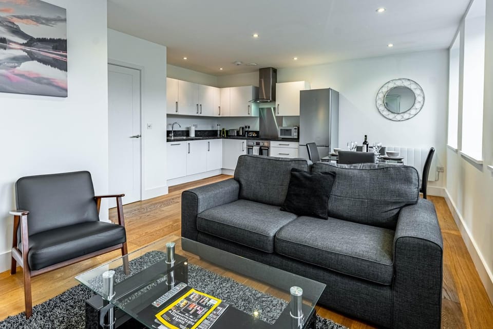 Kitchen or kitchenette, Living room, Dining area
