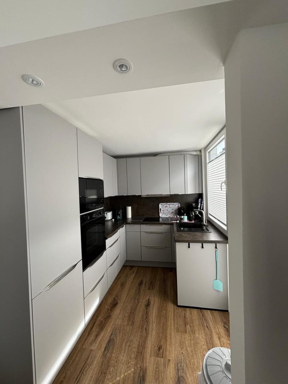 Kitchen or kitchenette, dishwasher, oven, stove