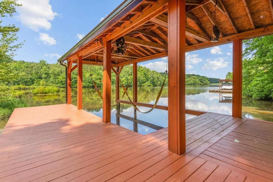 Dock & Fire Pit! Lake Gaston Cabin in Macon Cabin in Lake Gaston