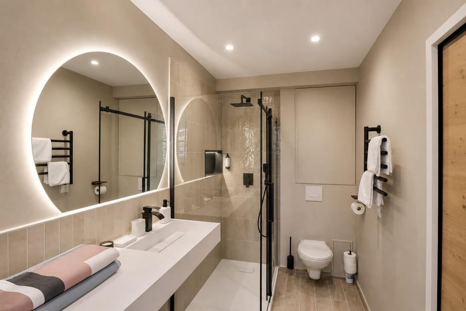 Shower, Toilet, Bathroom, towels
