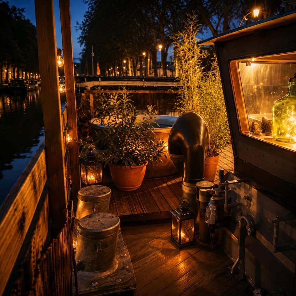 Péniche de charme avec jacuzzi sur canal du midi Docked boat in Toulouse