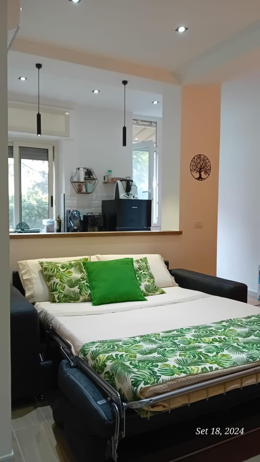 Bed, Kitchen or kitchenette, Living room, Photo of the whole room, Seating area, Bedroom