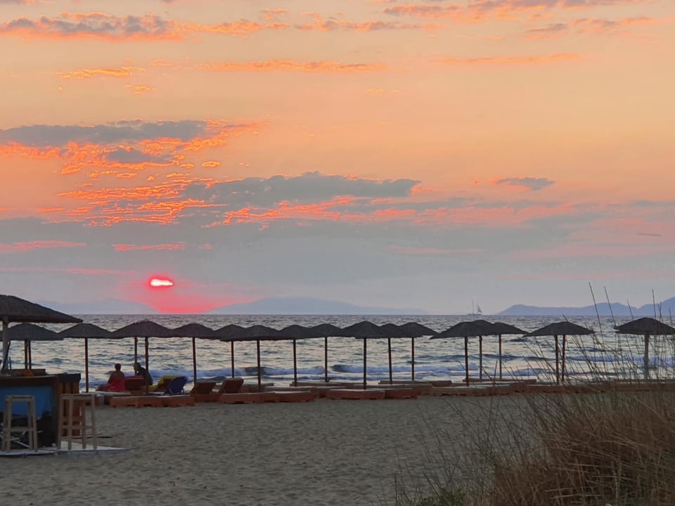 Beach, Sea view, Sunset