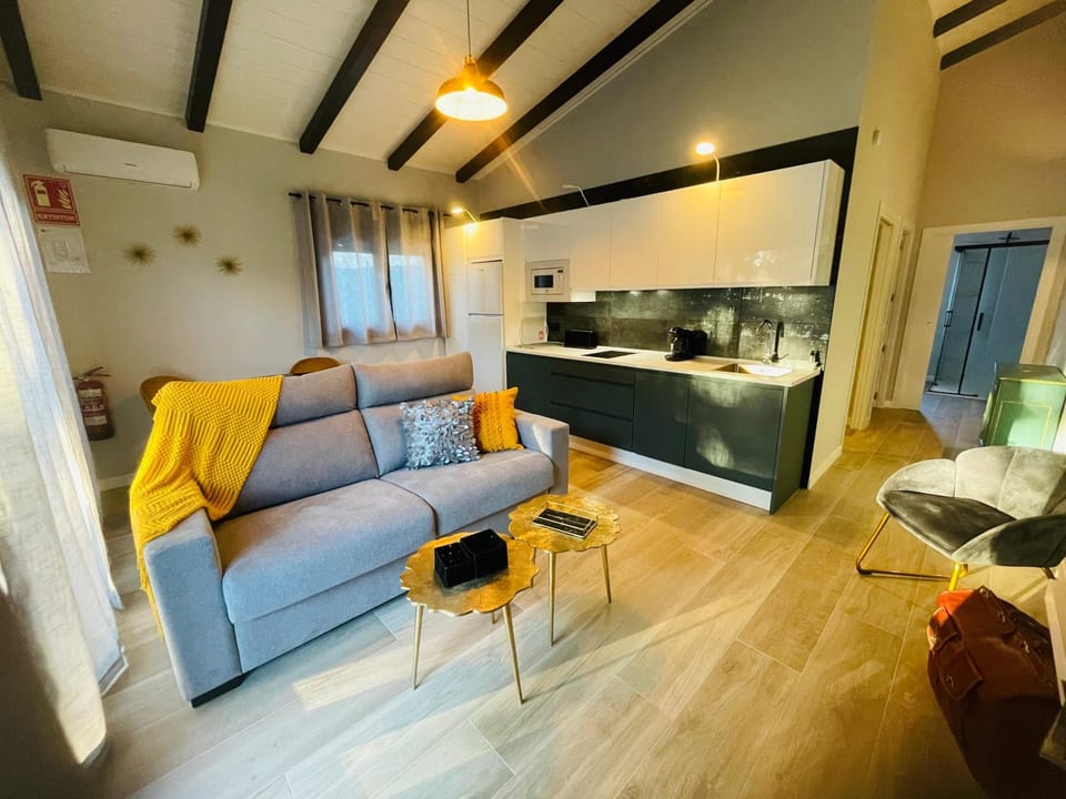Bed, Kitchen or kitchenette, Living room