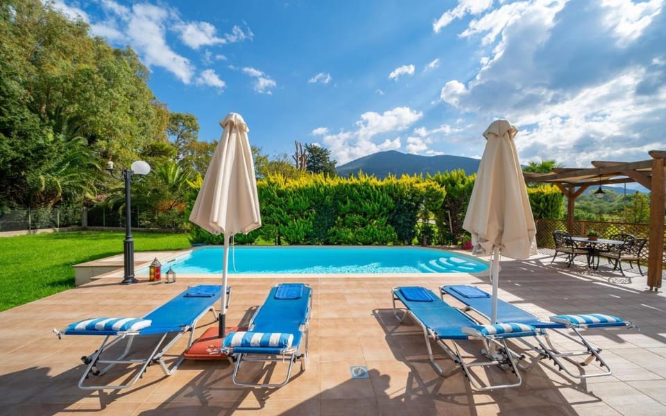 Property building, Living room, Swimming pool