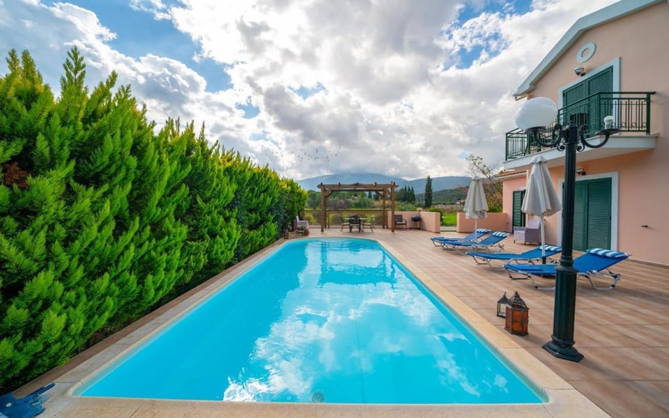 Property building, Living room, Swimming pool