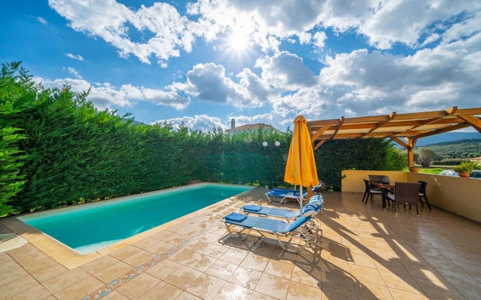 Property building, Living room, Swimming pool
