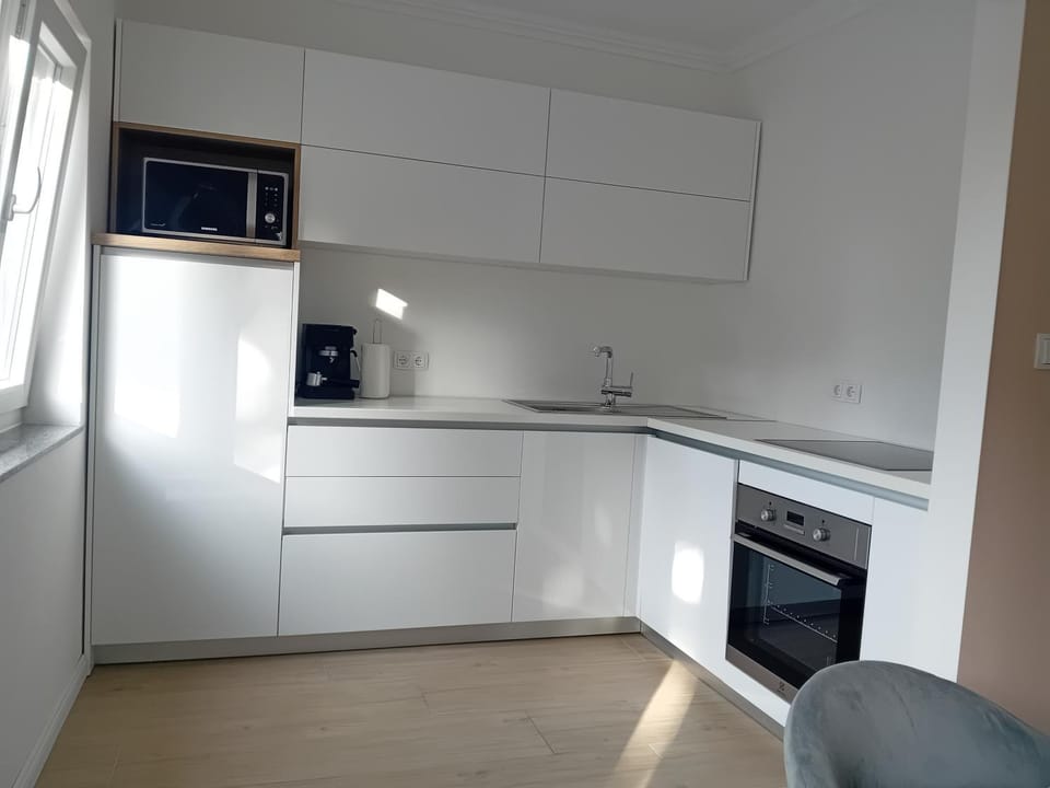 Kitchen or kitchenette, dishwasher, oven, stove