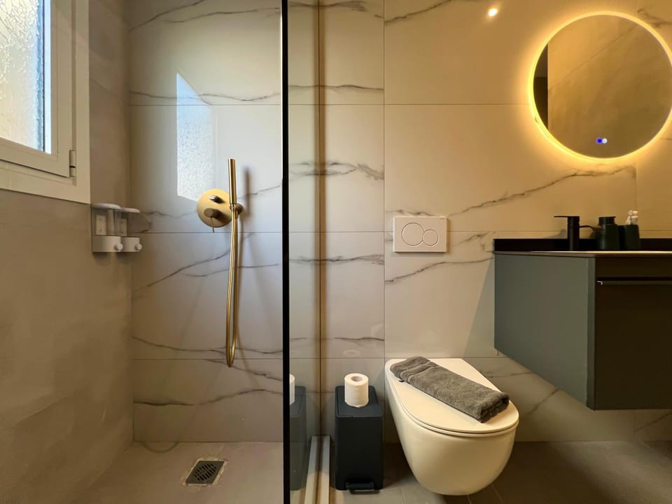 Shower, Toilet, Bathroom, towels