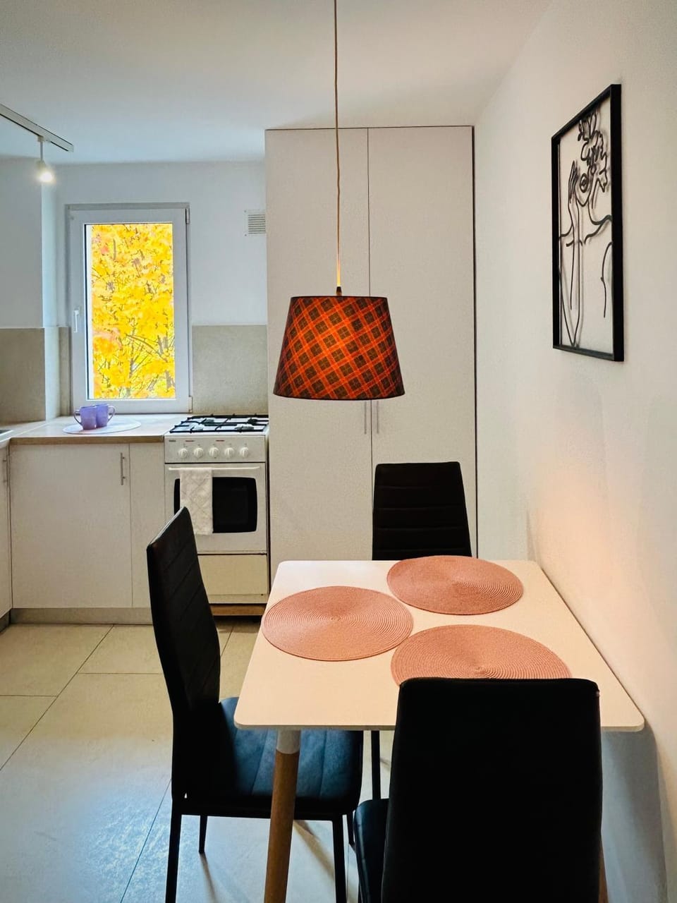 Kitchen or kitchenette, Dining area, stove