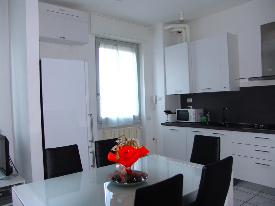 Kitchen or kitchenette, microwave