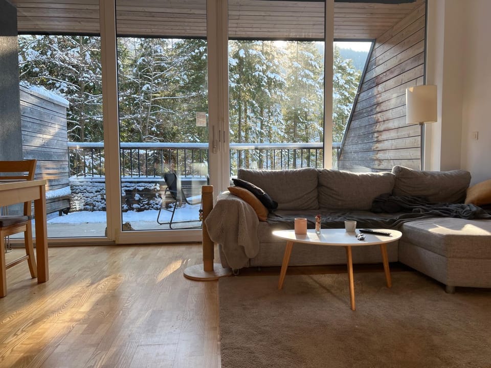 Day, Winter, View (from property/room), Balcony/Terrace, Living room, Garden view, Mountain view, Mountain view