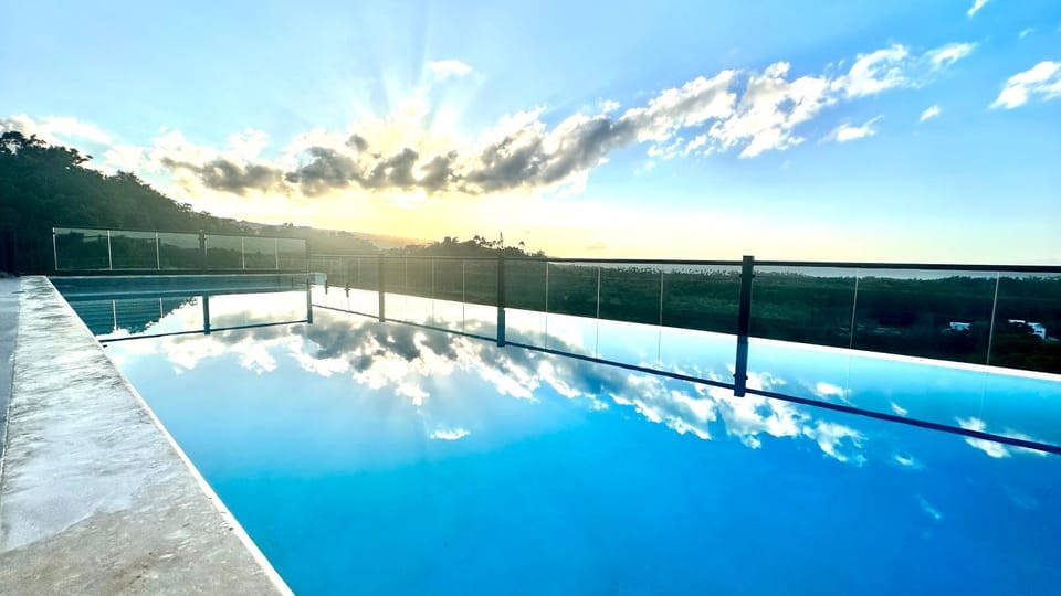 Pool view, Swimming pool, Swimming pool, Sunset
