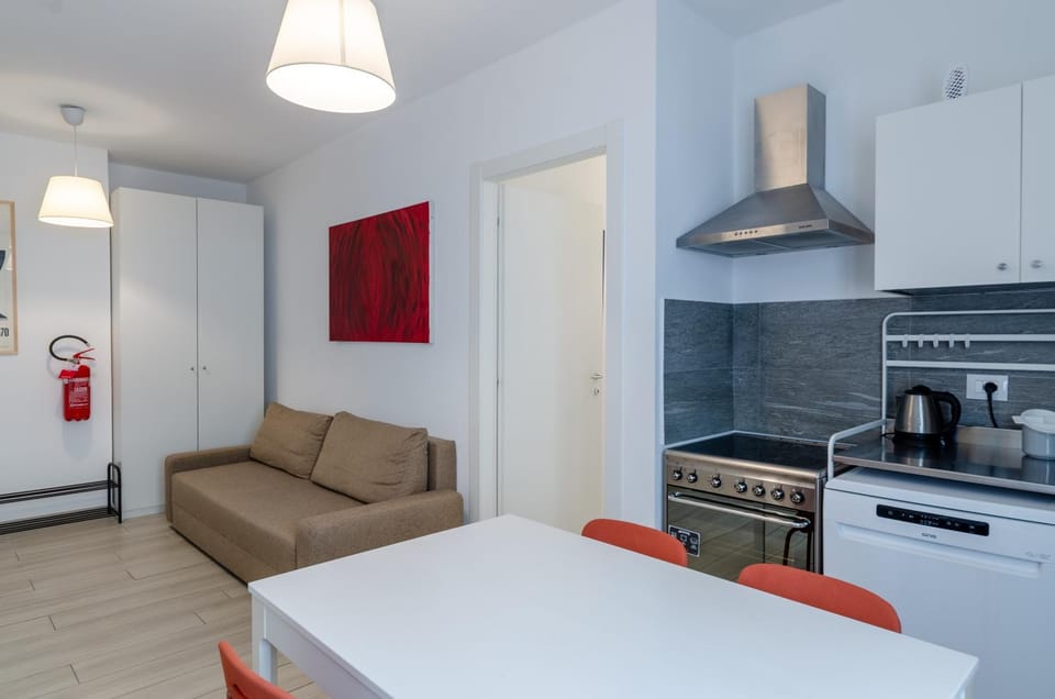 Kitchen or kitchenette, Living room, Dining area