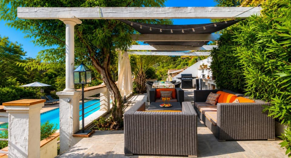 Property building, Patio, Day, Garden view, Pool view, Swimming pool