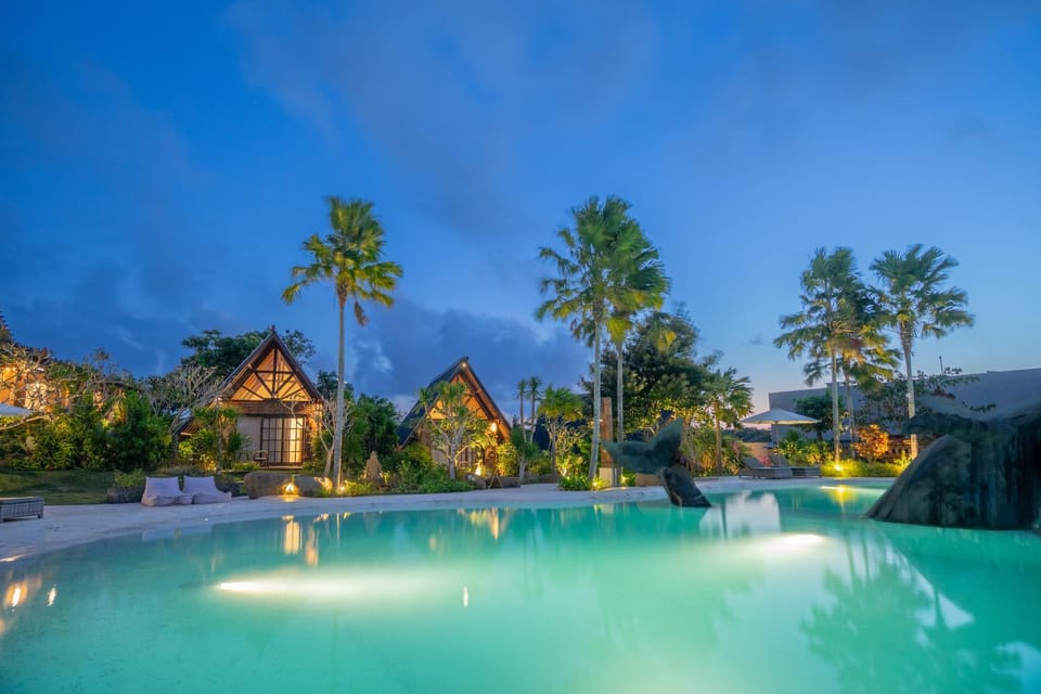 Night, Pool view, Swimming pool