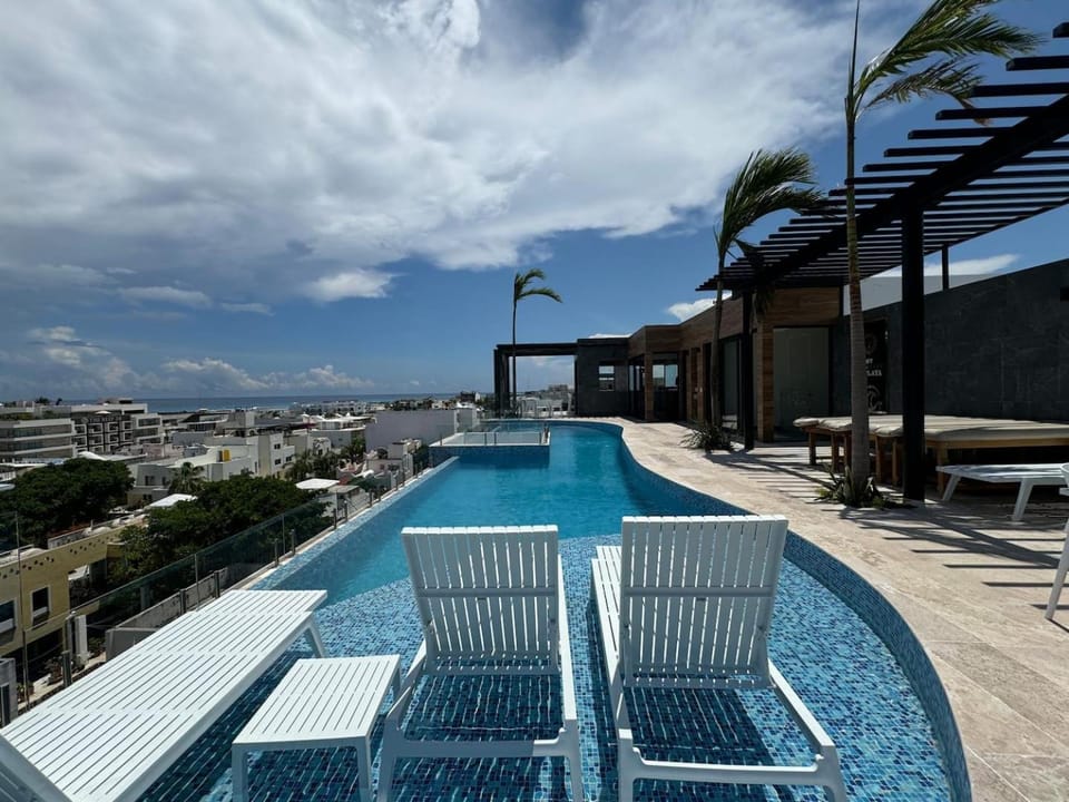 Studio Near 5th, Ocean View Terrace, Pool and Gym Apartment in Playa del Carmen