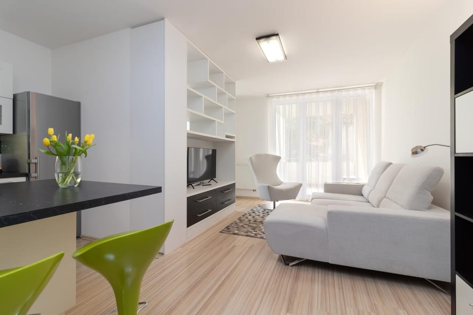 Peace and Comfort Near Center with Balcony, 500MB WIFI Apartment in Prague