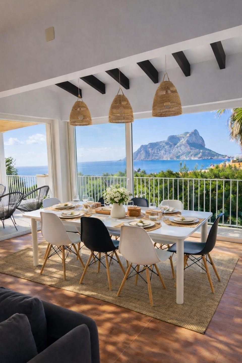 Natural landscape, Living room, Seating area, Mountain view, Sea view