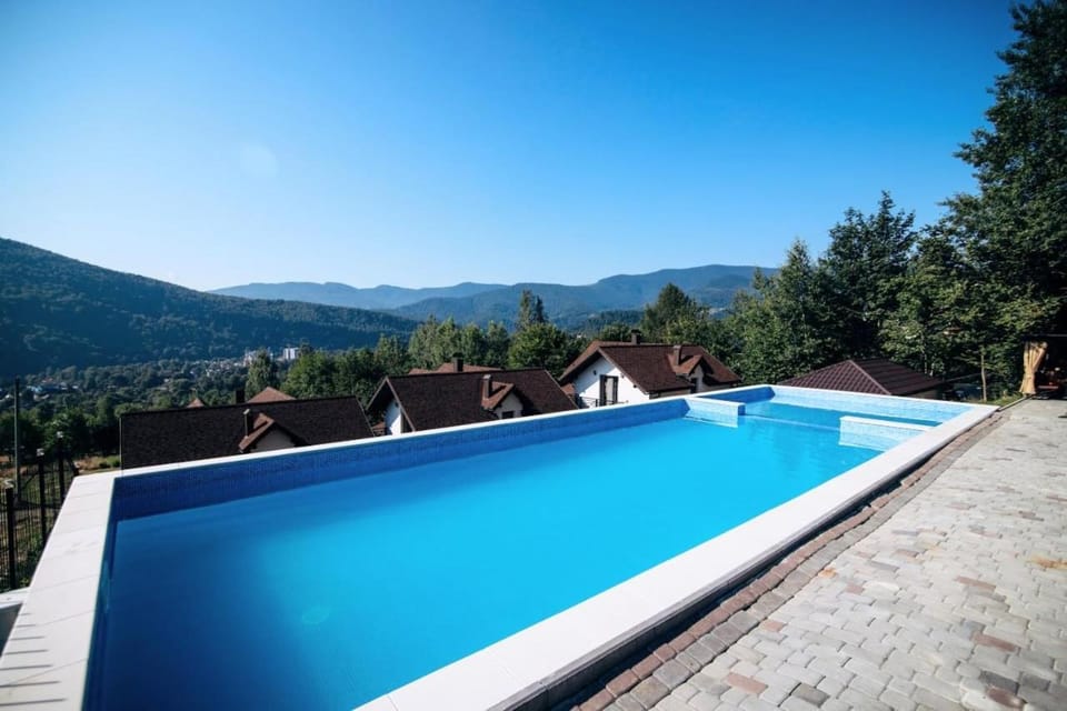 Day, Natural landscape, Mountain view, Swimming pool